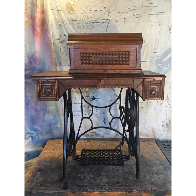Antique Demorest Coffin Top Treadle Sewing Machine Chairish