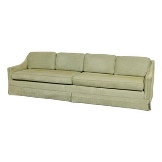 Vintage Oversized Mid-Century Green Upholstered Sofa | Circa 1970s For Sale