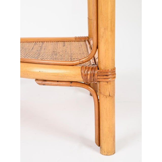 French Riviera Nightstands or Side Tables in Bamboo Rattan, Italy, 1970s, Set of 2 For Sale - Image 12 of 15