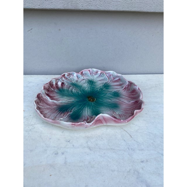 French Majolica Leaves Platter , Circa 1890 For Sale - Image 4 of 6