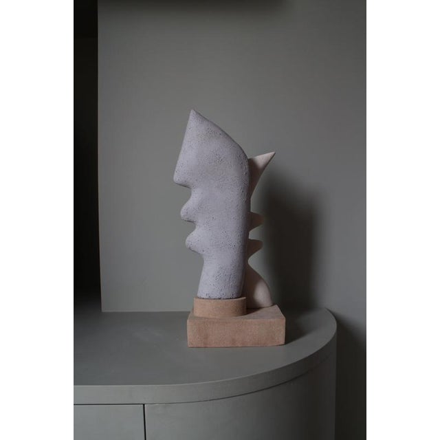 Cream Twin Flames Sculpture in Chamotte Stoneware by Thalia Dalecky For Sale - Image 8 of 10