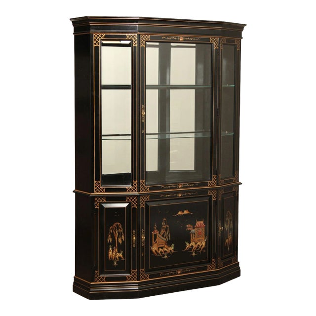 Jasper Cabinet Chinoiserie Decorated China Display Case For Sale