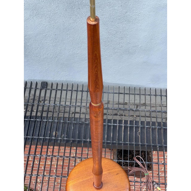 Wood Teak Danish Mid Century Floor Lamp For Sale - Image 7 of 7