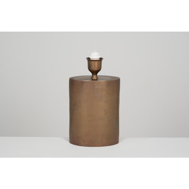 Patinated Bronze Table Lamp, 1990 For Sale - Image 3 of 8