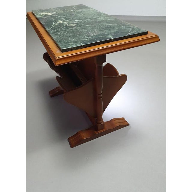 Magazine Holder with Green Marble Top, 1960s For Sale - Image 3 of 17