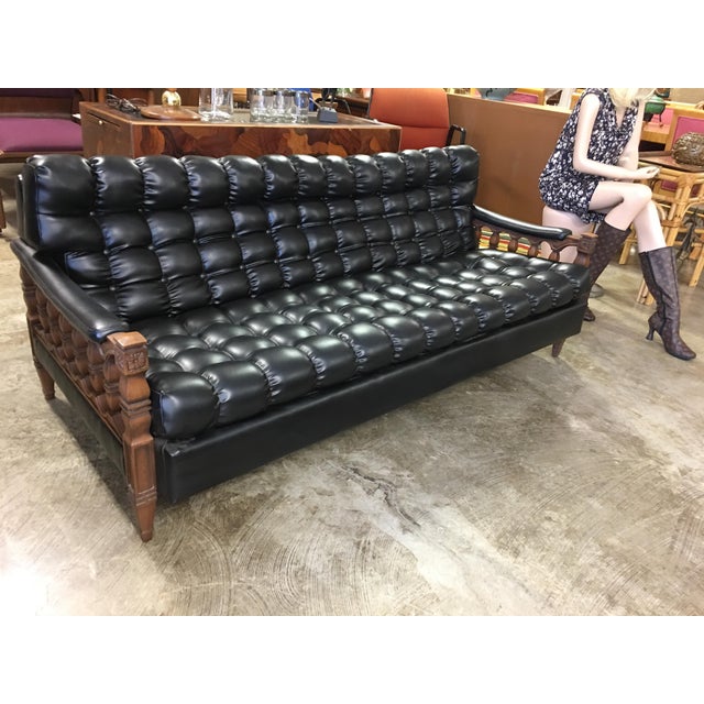 Spanish Revival Black Tufted Sofa Chairish