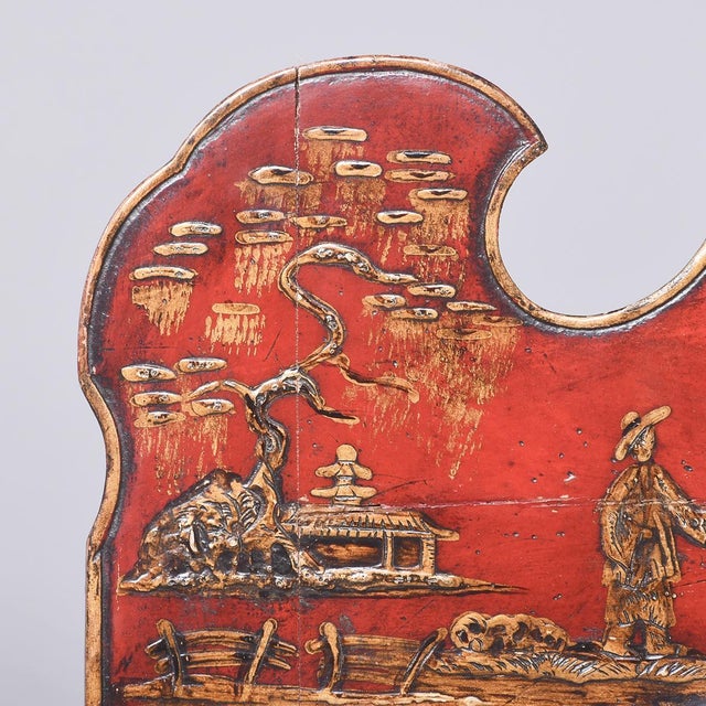 Georgian Chinoiserie Red Lacquer Wall Mirror – London 1741 For Sale - Image 9 of 10