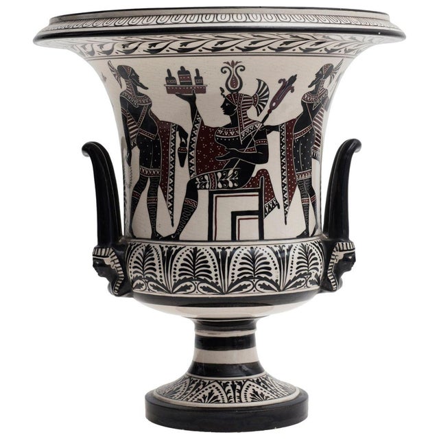 Vintage Ceramic Krater Painted with Pompeian Scenes For Sale - Image 5 of 5