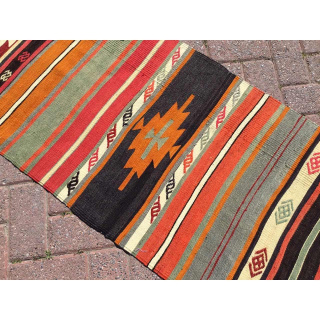 Vintage Hand Woven Aztec Runner Rug Chairish