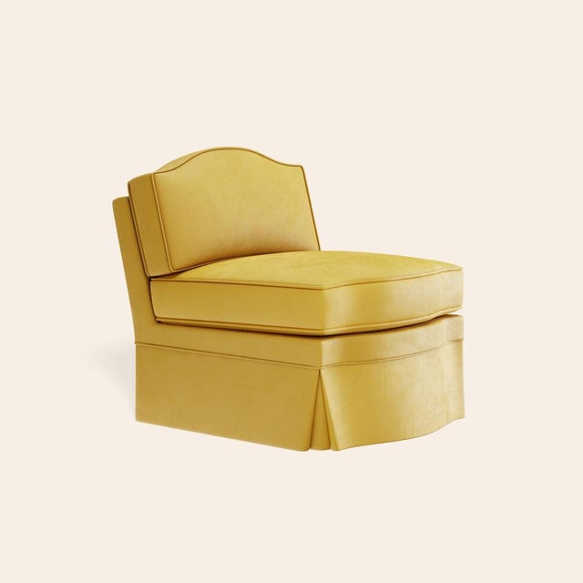Textile Daffodil Velvet Felix Slipper Chair by Ceraudo For Sale - Image 7 of 7