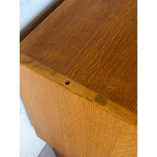 1960s Henning Kjærnulf Oak Storage Cabinet With Black Handles Danish Mid-Century Modern 1960s For Sale - Image 5 of 12