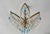1960s Mid-Century Modern Crystal Chandelier With Aqua Blue Drops - Solid Brass Leaf Design Lighting - Rewired & Working⁠ For Sale - Image 10 of 18