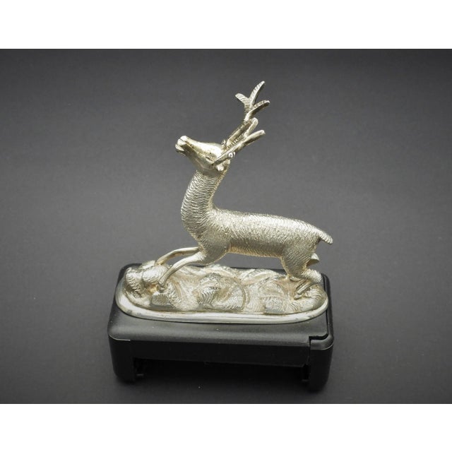 Spanish 1980s Sterling Silver Peruvian 5 Point Buck Deer Stag Miniature Figurine .900 Silver For Sale - Image 3 of 9