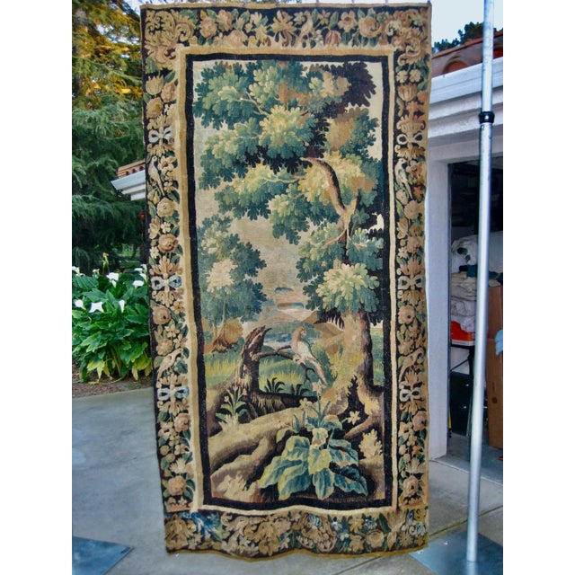 Aubusson Verdure French Tapestry 1700 Hundreds For Sale - Image 10 of 10