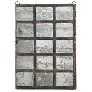 Industrial Patinated Wall Mirror For Sale