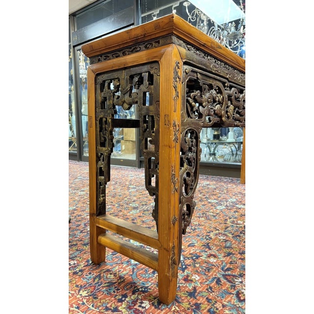Antique Chinese Gilt Pine Altar / Console Table For Sale In Dallas - Image 6 of 13
