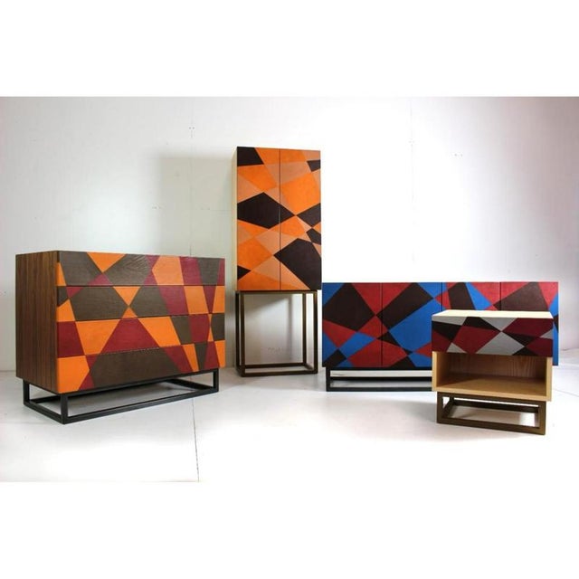 Not Yet Made - Made To Order Seasons Bedside Table in Metal and Leather by Oscar Maschera For Sale - Image 5 of 8