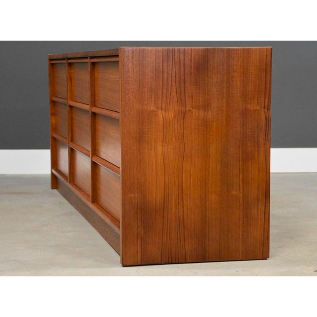 Mid-Century Modern 1960s Danish Modern Teak 77” Dresser by New Furniture For Sale - Image 3 of 10