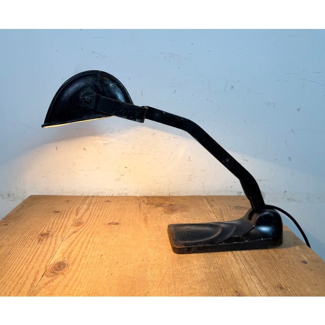 Vintage German Black Bank Lamp, 1930s For Sale - Image 15 of 17
