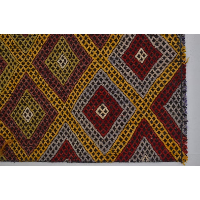 Textile Small Vintage Geometric Kilim Rug For Sale - Image 7 of 10