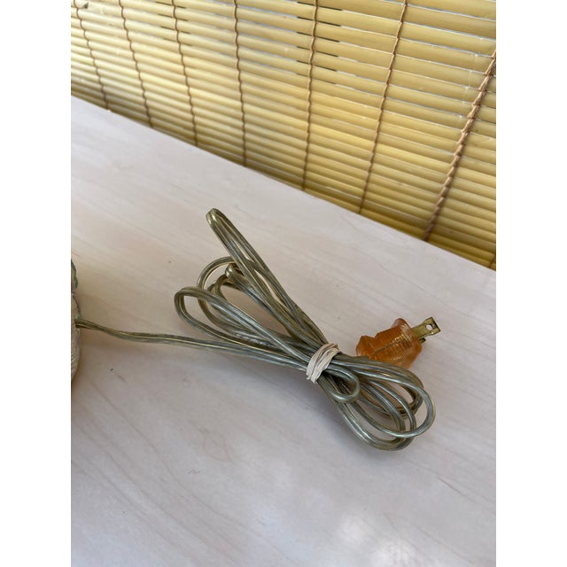 Large Postmodern Feathered Pattern Plaster Table Lamp. Circa 1980s For Sale - Image 11 of 12