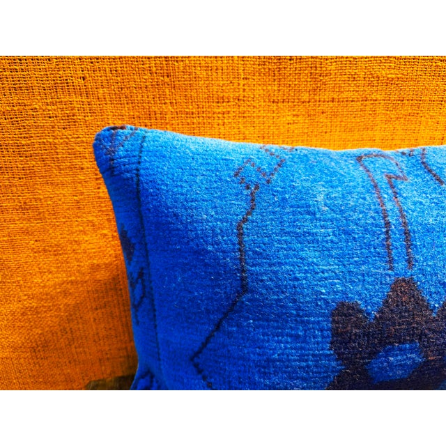 Vintage Turkish Wool Geometric Tribal Lumbar Pillow For Sale In Los Angeles - Image 6 of 8