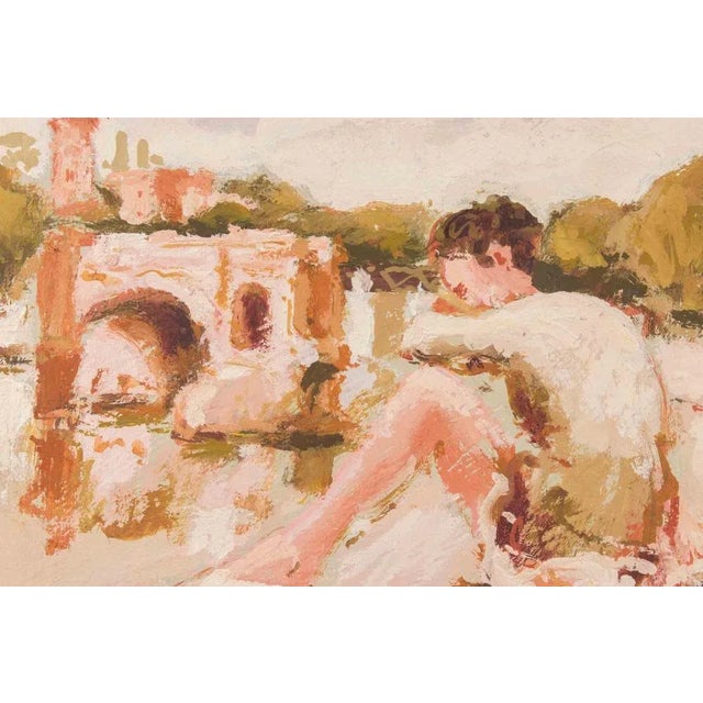 Modern Franco Marzilli, Ballerina, Oil Painting, 1970s For Sale - Image 3 of 6