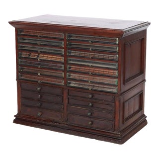 Antique Mahogany 22 Drawer Country Store Spool Cabinet C1900 For Sale