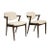 Set of four chairs in style of Kai Kristiansen made of walnut wood with reclining backrest and upholstered with bouclé...