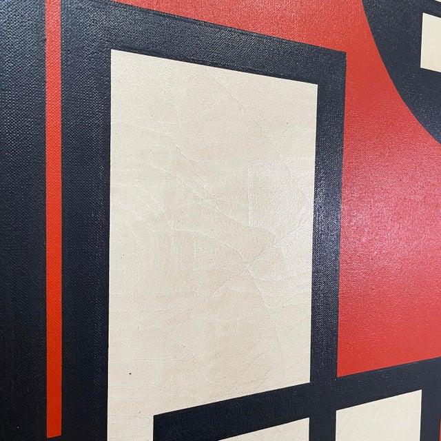 Wood Giuseppe Minoretti, Italian Modern Geometric Painting, 1970, Acrylic For Sale - Image 7 of 17