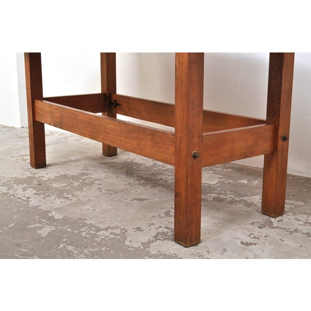 Vintage Carpenters Workbench in Beech from Nooitgedagt, 1950s For Sale - Image 15 of 18