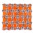 Orange Patchwork Quilt Double Wedding Ring Hand-Pieced Reverse Scalloped Edge For Sale