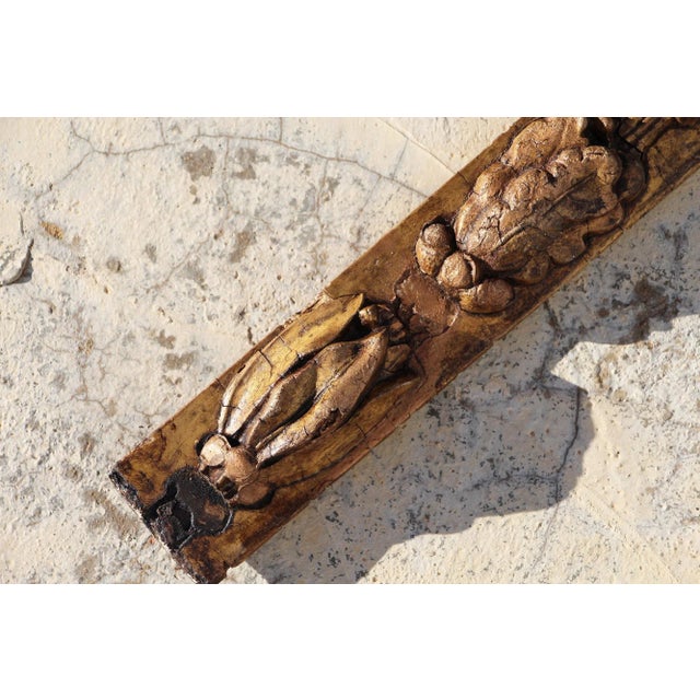 Rococo 18th Century Antique Wooden Baroque Gold Leaf Frieze For Sale - Image 3 of 13