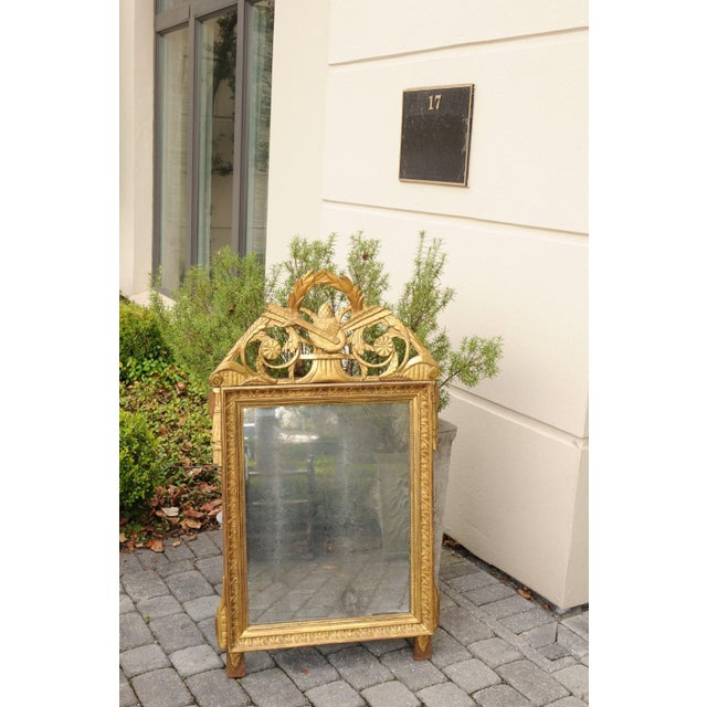 Late 18th Century French Louis XVI Late 18th Century Giltwood Mirror with Liberal Arts Motifs For Sale - Image 5 of 11
