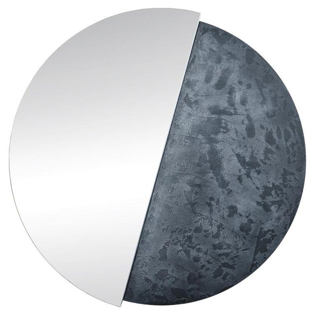 Stone Silver Eclisse 900 Round Mirror by Disain1971 For Sale - Image 6 of 6