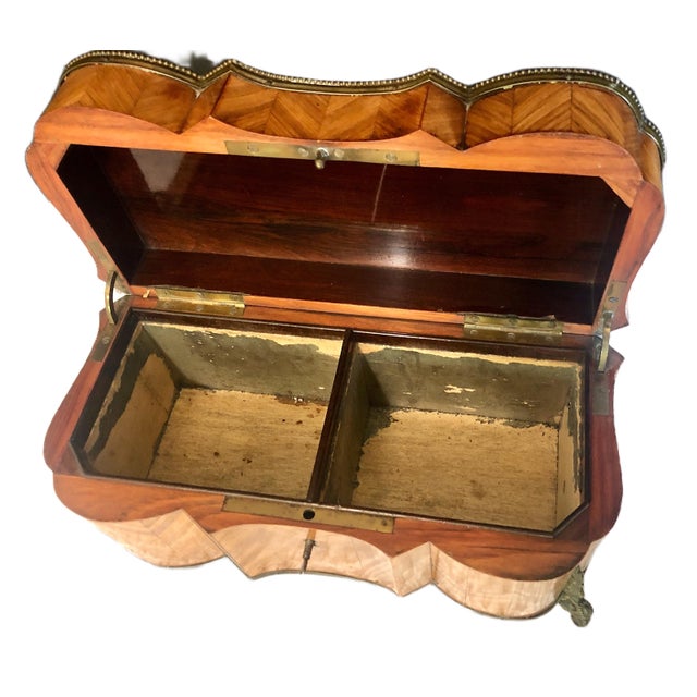 Antique French Tea Caddy With Lock and Key For Sale - Image 9 of 10