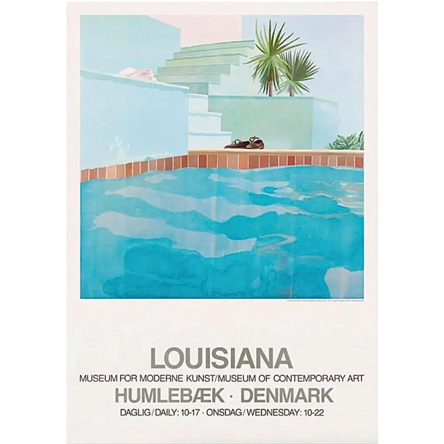 1987 Original David Hockney "Pool and Steps" Louisiana Museum Exhibition Lithograph Poster Central Avenue Modern For Sale In Tampa - Image 6 of 6