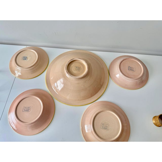 Late 20th Century Hand Painted Vegetable 5 Piece Ceramic Serving Bowl Set For Sale - Image 10 of 10