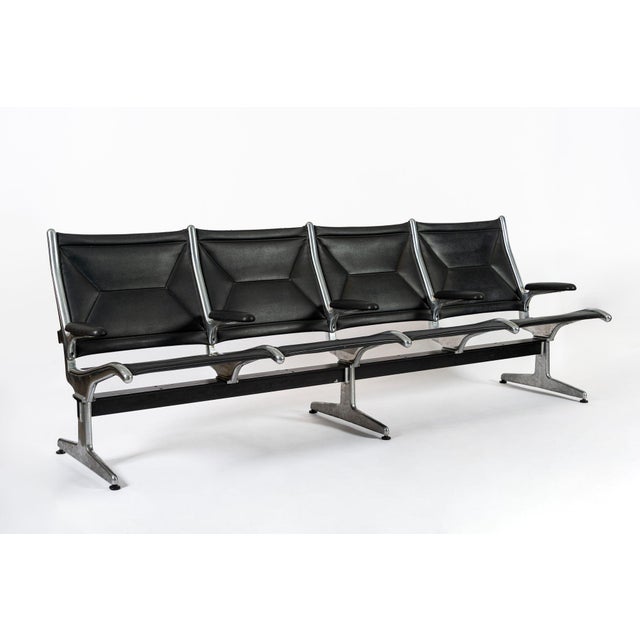 Metal 1990s Mid Century Eames for Herman Miller Black Tandem Sling Seating For Sale - Image 7 of 14
