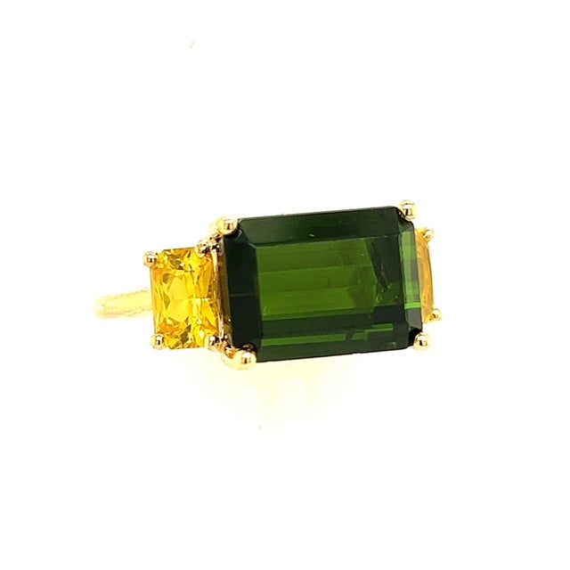 Natural Tourmaline Diamond Ring 14 Y Gold 6.15 TCW Certified For Sale - Image 9 of 11