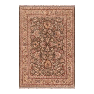 Floral 1990's Pak-Persian Green/Taupe Wool Rug - 6'0'' X 8'9'' For Sale
