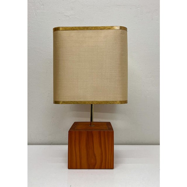 Mid-Century Teak Block Table Lamp Tarogo, Japan, 1980s For Sale - Image 16 of 16