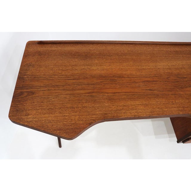 Mid-Century Modern Teak Desk by Louis Van Teeffelen for Webe, 1950 For Sale - Image 11 of 18