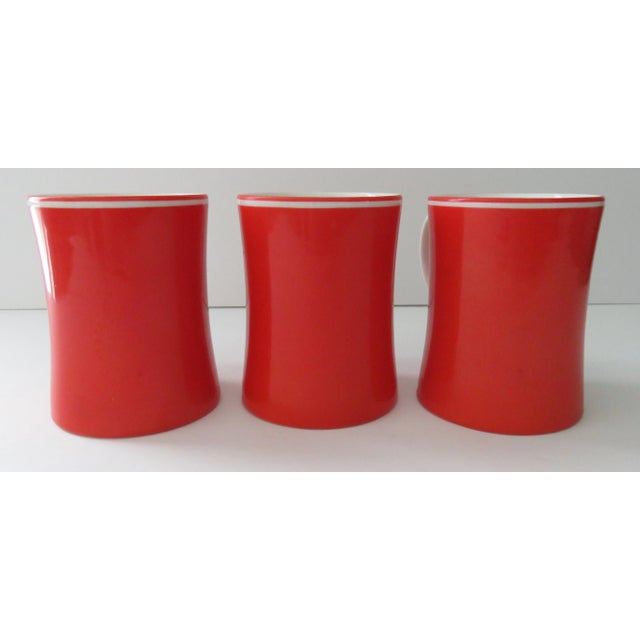Late 20th Century Fitz & Floyd Rondelet Rouge Red Porcelain Cup Mug, Japan 195- Set of 3 For Sale - Image 4 of 8