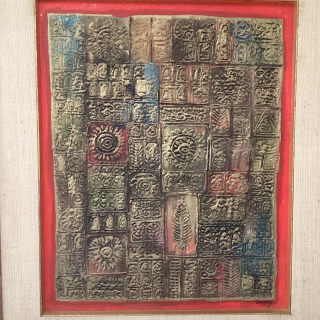 This vintage painting by Thai contempropy painter Roong T., created in 1968, showcases a unique mix of Asian style with a...