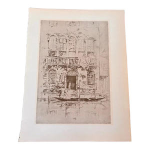 After James McNeill Whistler, the Balcony, Venice 1904 Antique Photogravure Signed in Plate
