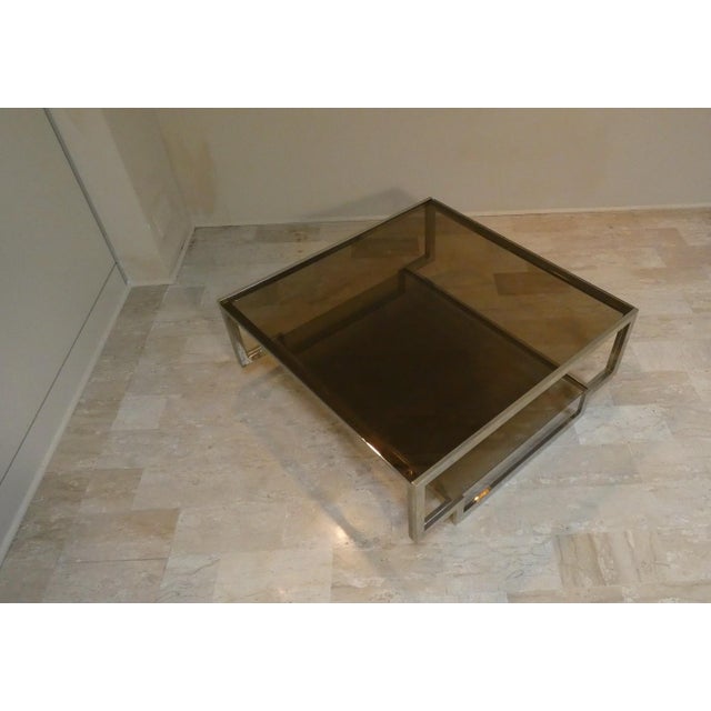 Postmodern Amber Glass Coffee Table with Geometric Structure, Italy, 1970s For Sale - Image 3 of 18