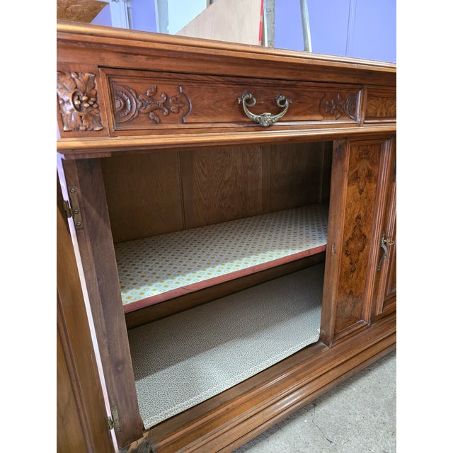Antique Art Nouveau French Walnut Buffet Cabinet, 1900s For Sale - Image 14 of 18