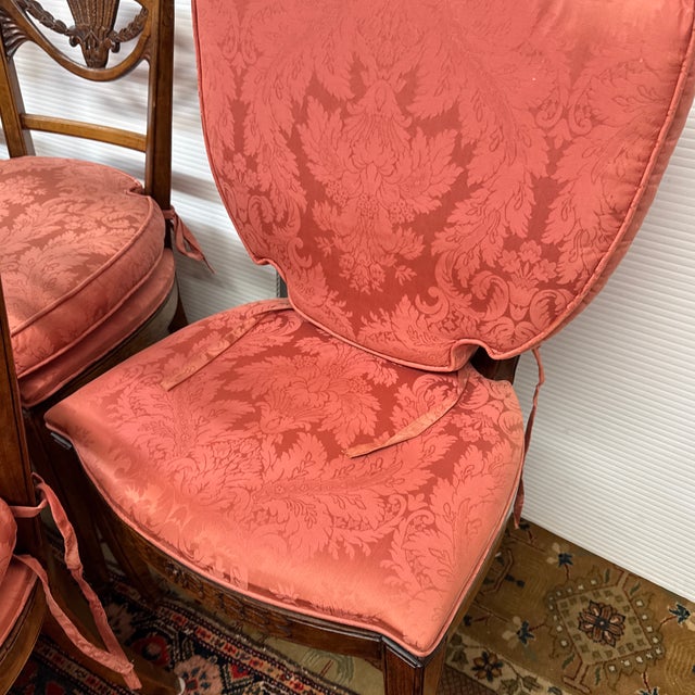 Wood Empire Style Walnut Wood Sheaf of Wheat Dining Chairs, Set of Eight For Sale - Image 7 of 12