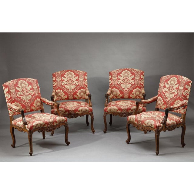 This set of four Napoleon III period salon armchairs incorporates some codes of the Louis XV style while retaining the...